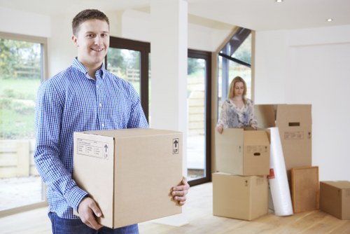 Moving boxes and household items during Goodmayes removals